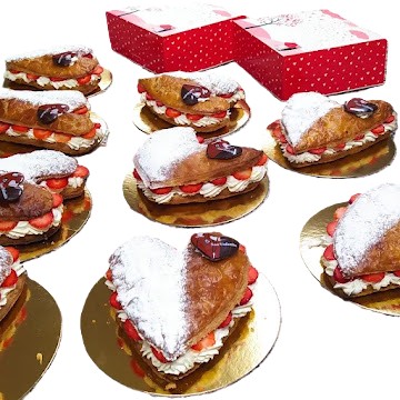 Corazones de fresa y nata