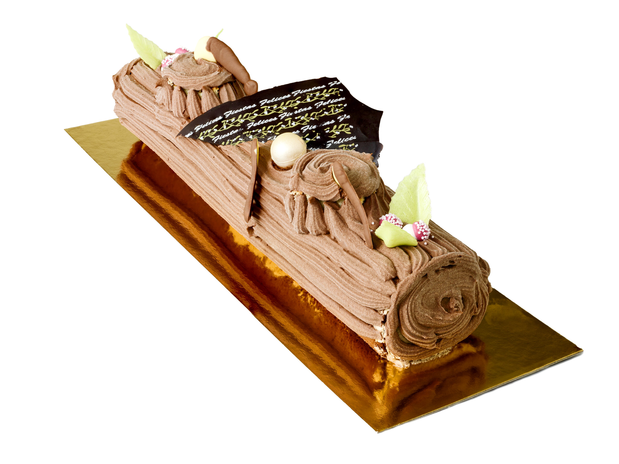 Tronco San Silvestre. Bizcocho y Mousse de Avellana